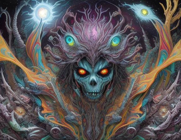 Strange Creature with Sunken Eyes in Horror Aesthetic