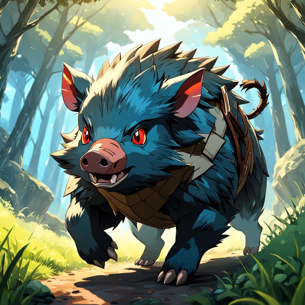 Bipedal Wild Boar Pokémon Wields Jagged Swords in Stunning P...
