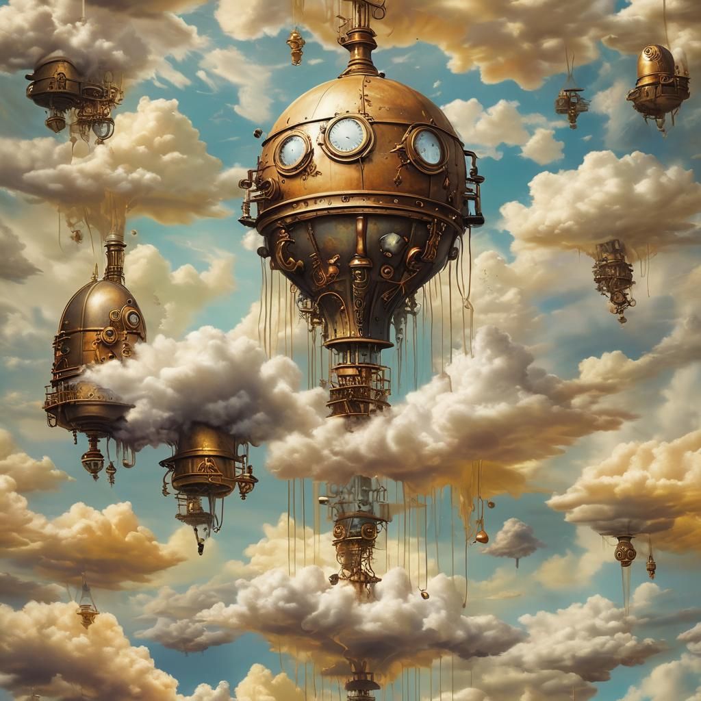 Steampunk Surrealism: Melting Oil Canvas with Sunshine