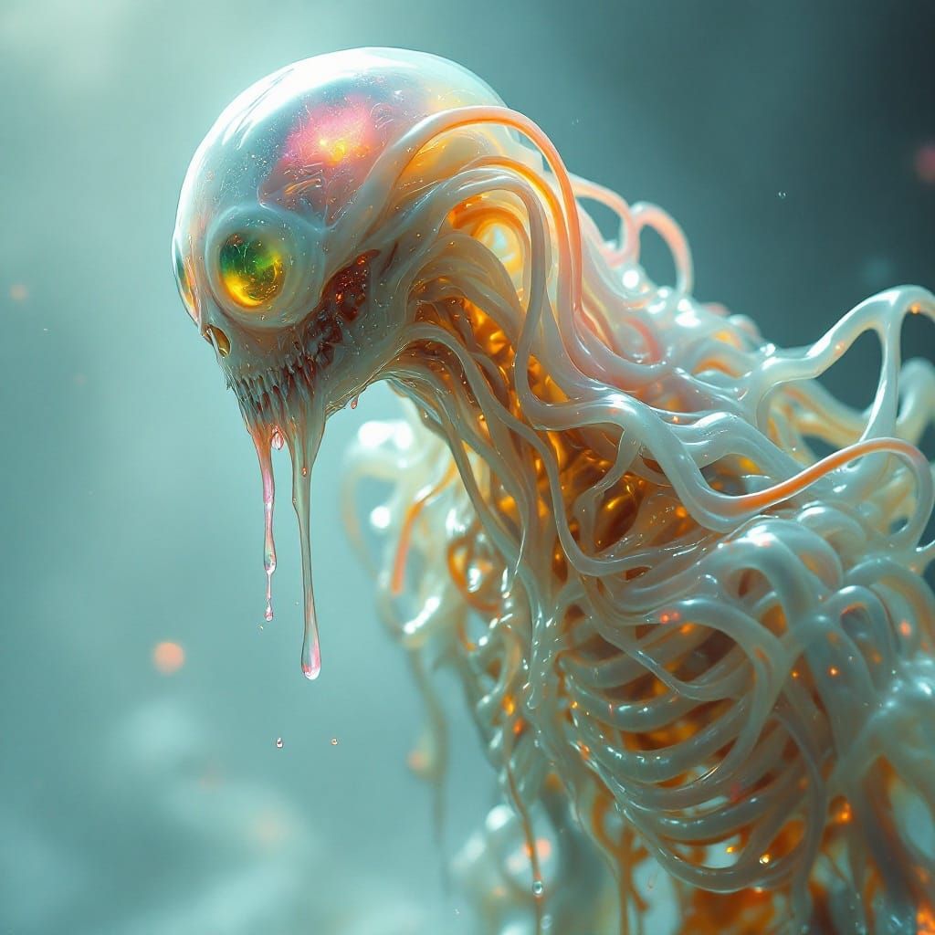 Ethereal Jellyfish Creature with Borrowed Bones