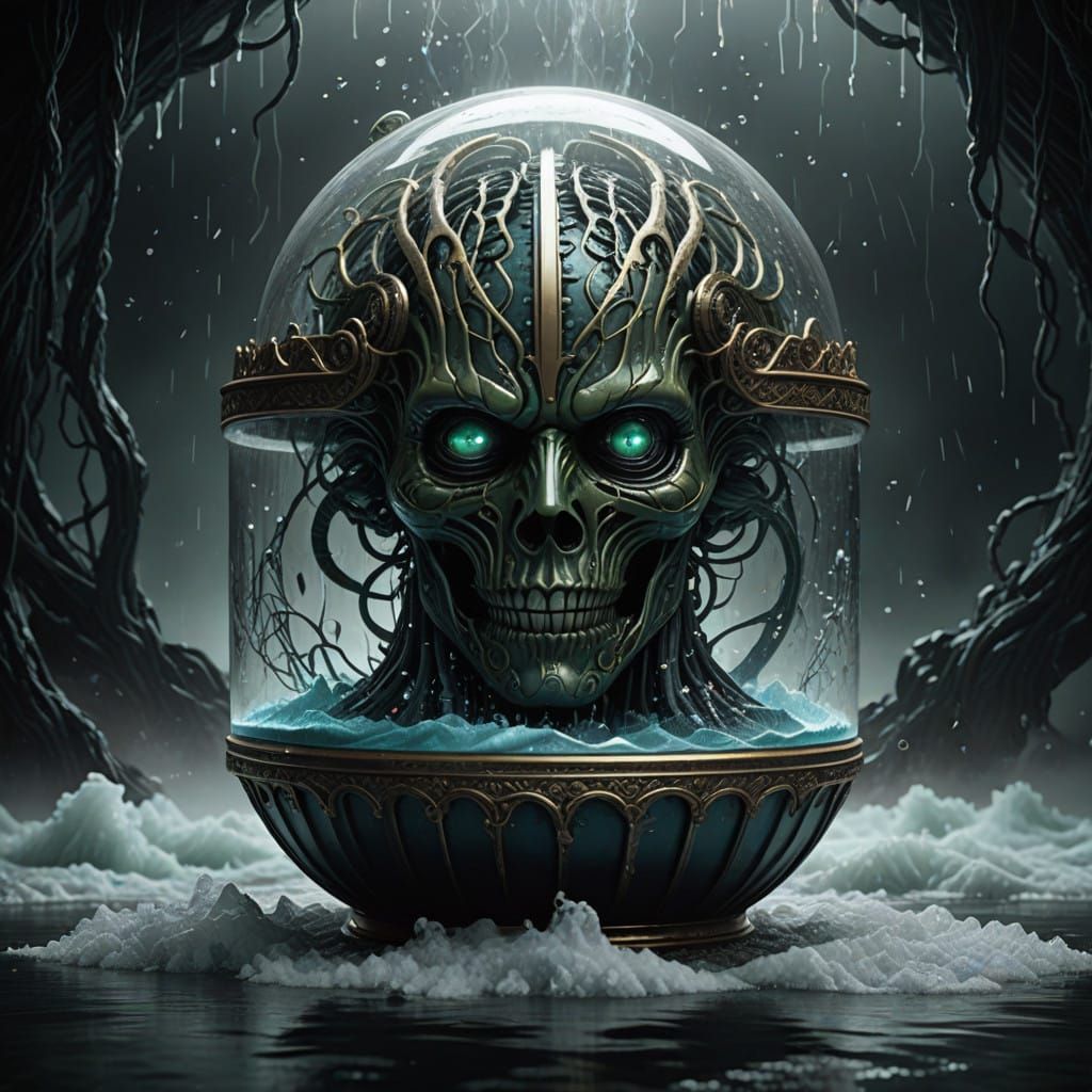 Ethereal, Ancient Relic: Hyper-Realistic Glass Container in ...