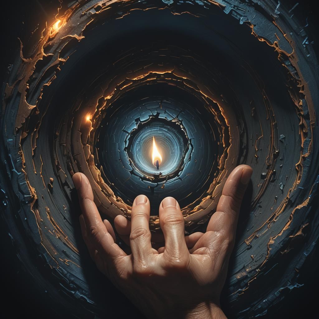 Fantasy Hand Wormhole in Macro Shot