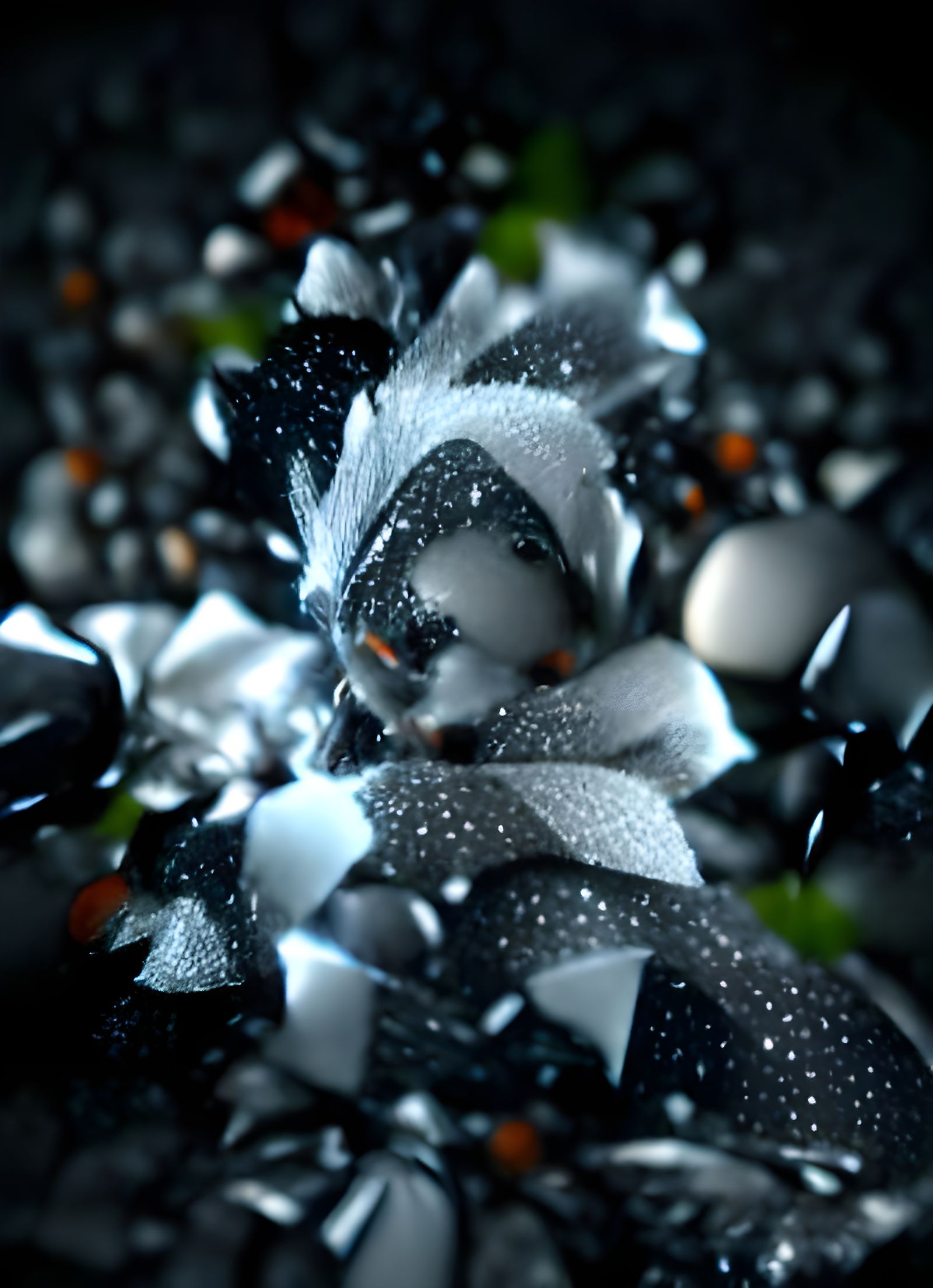 Snow Maiden with Silver Flakes and Exploding Glass