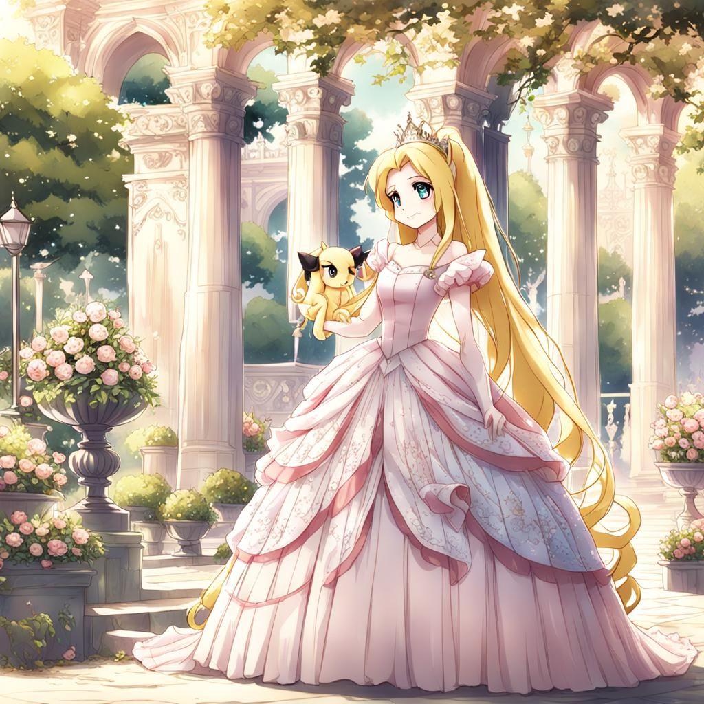 Princess Fluttershy in Anime Style Ballgown