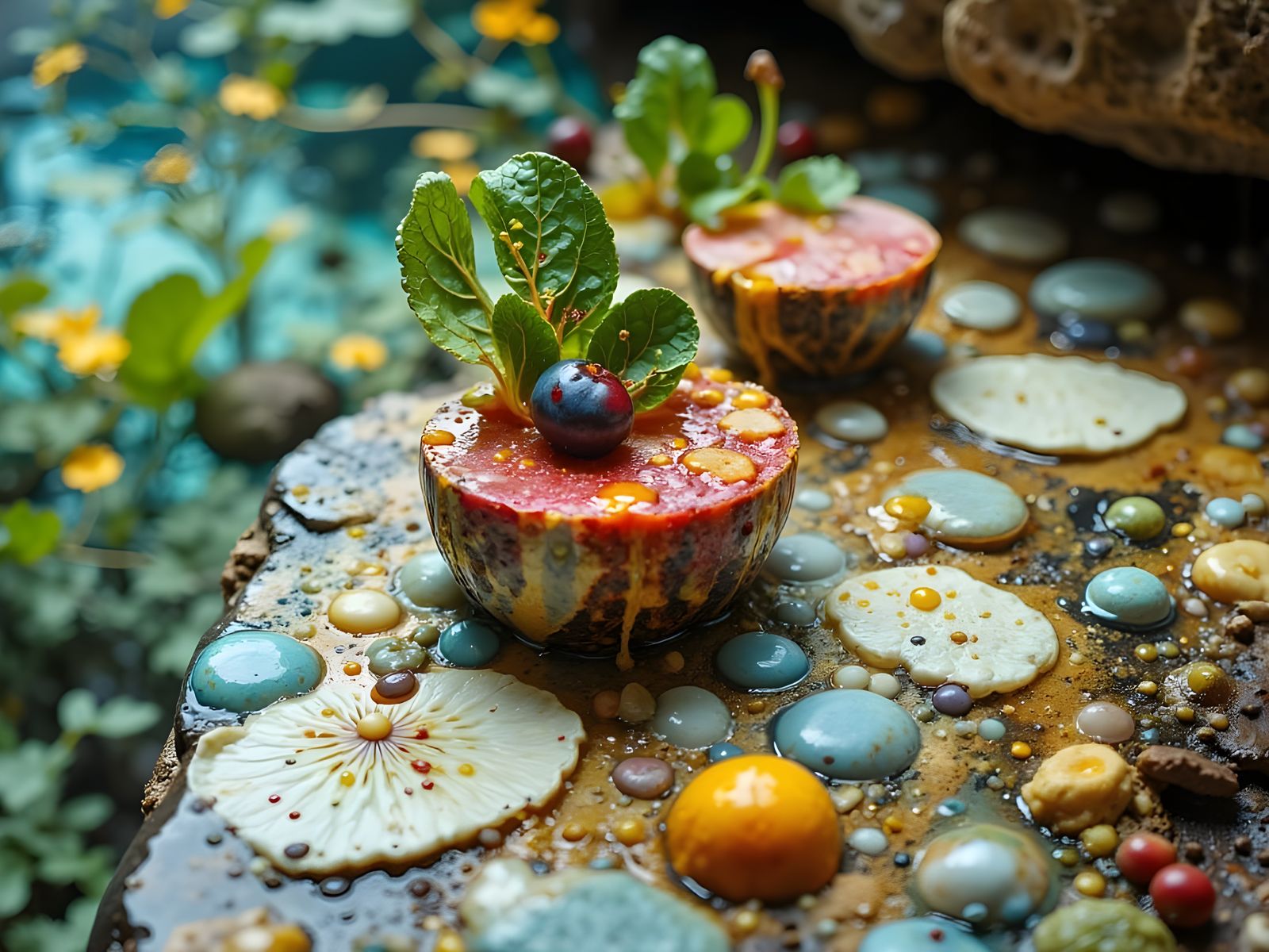 Smooth Wet Organic Surface Reflecting Light