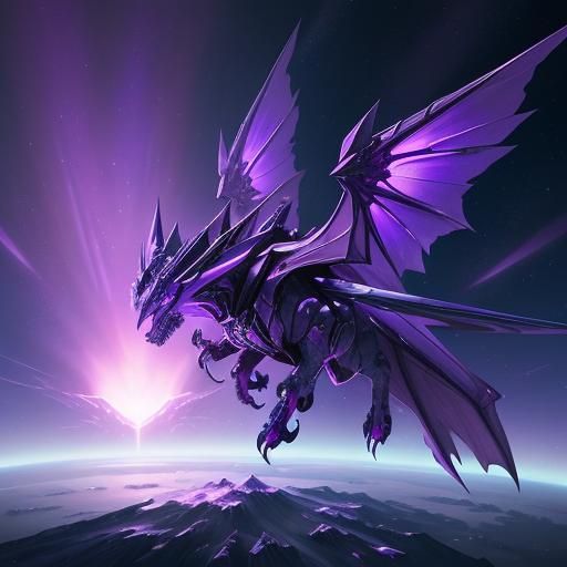 Crystal Dragon Over Crystal Planet in Anime Style