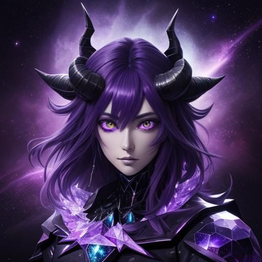 Crystal Dragon in Space: Manga Style Portrait