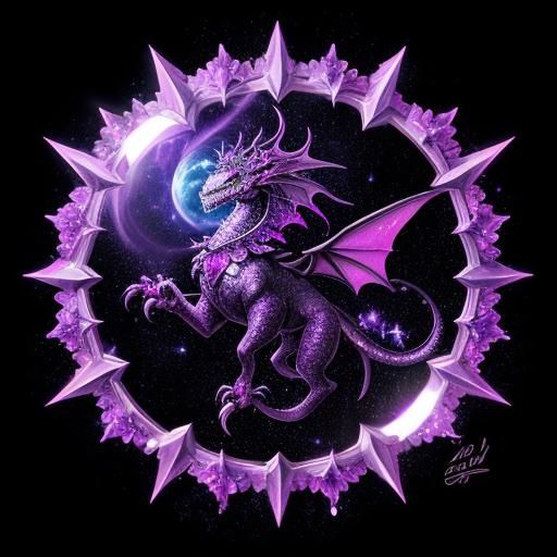 Crystal Dragon on Crystal Planet in Anime Style