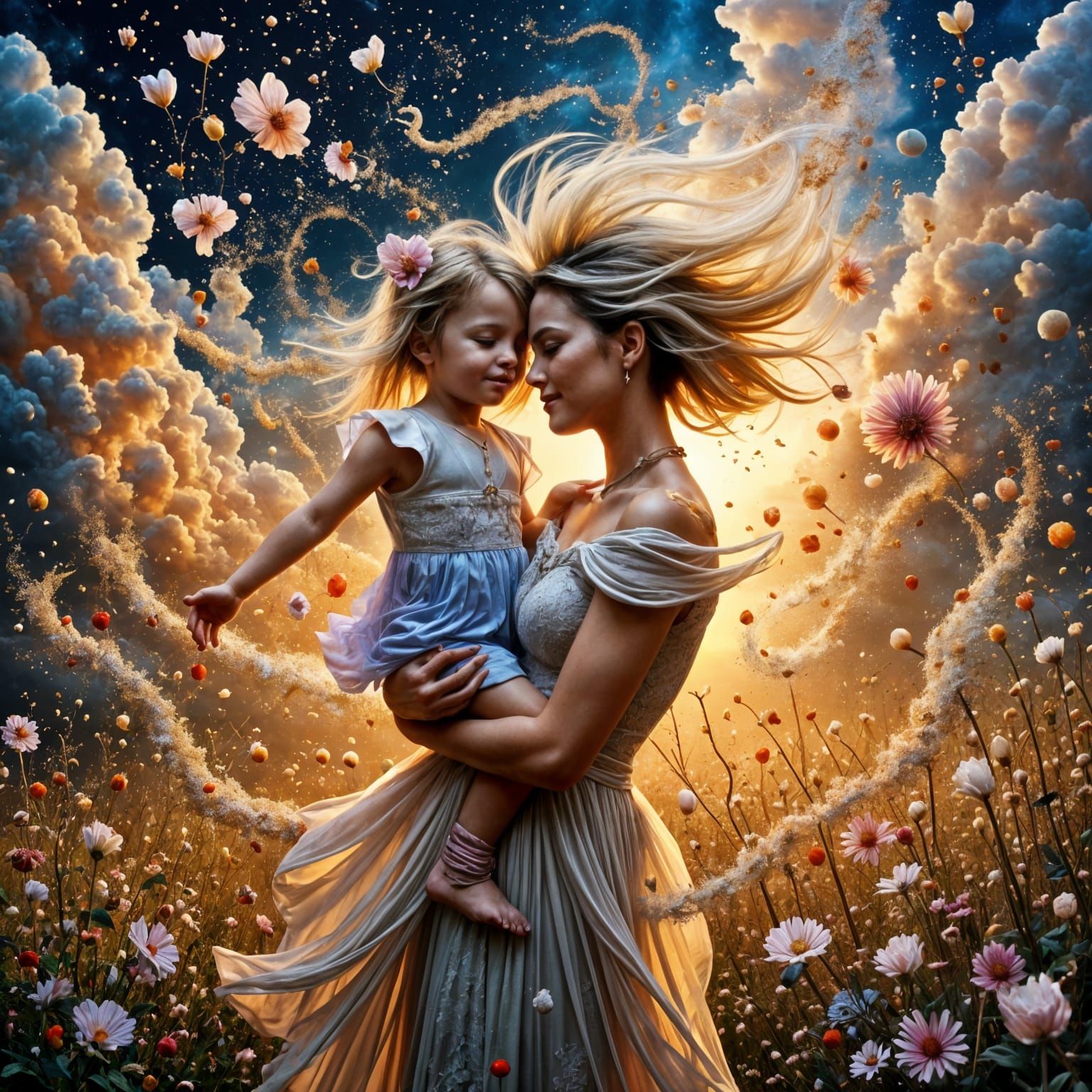 Motherly Love in Vibrant Hues