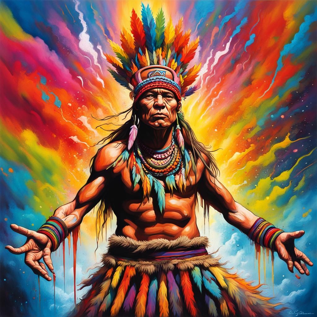 Incan Shaman Dance: Rainbow Fire and Lightning