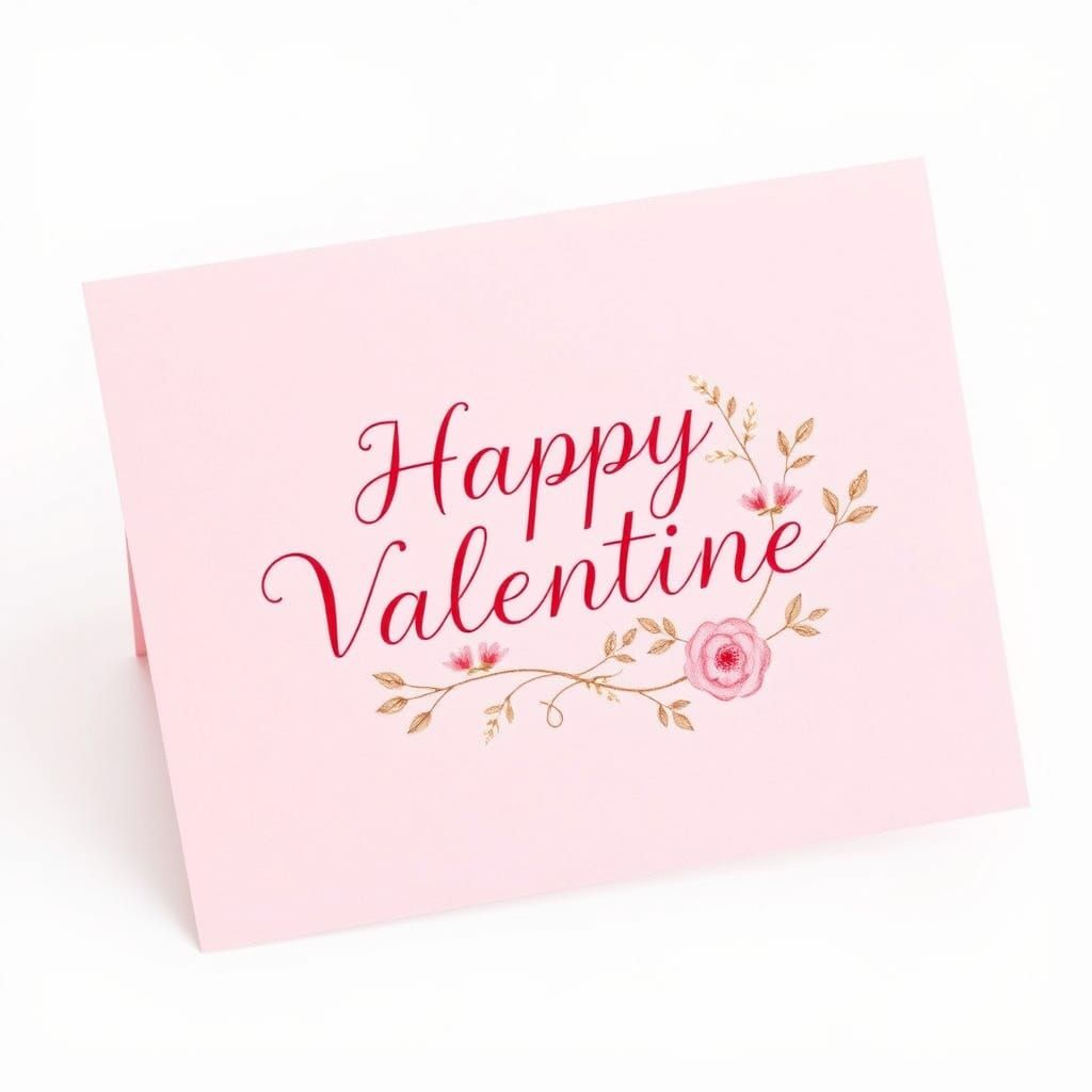 Romantic Pastel Valentine Card with Hand-Drawn Typography