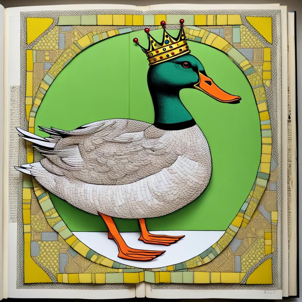Duck King in Pop Art Style