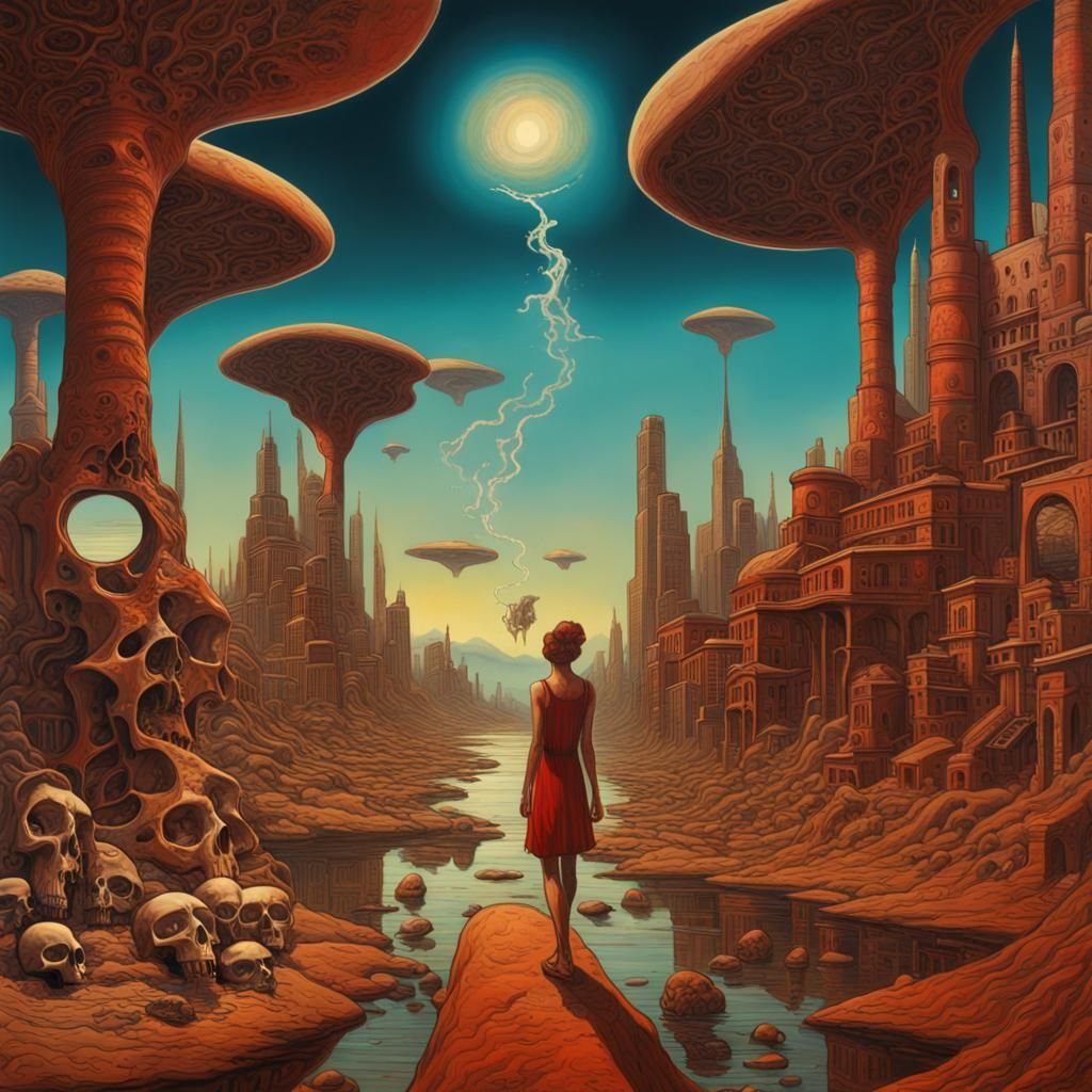 Ruined Cityscape Landscape in Digital Art Style