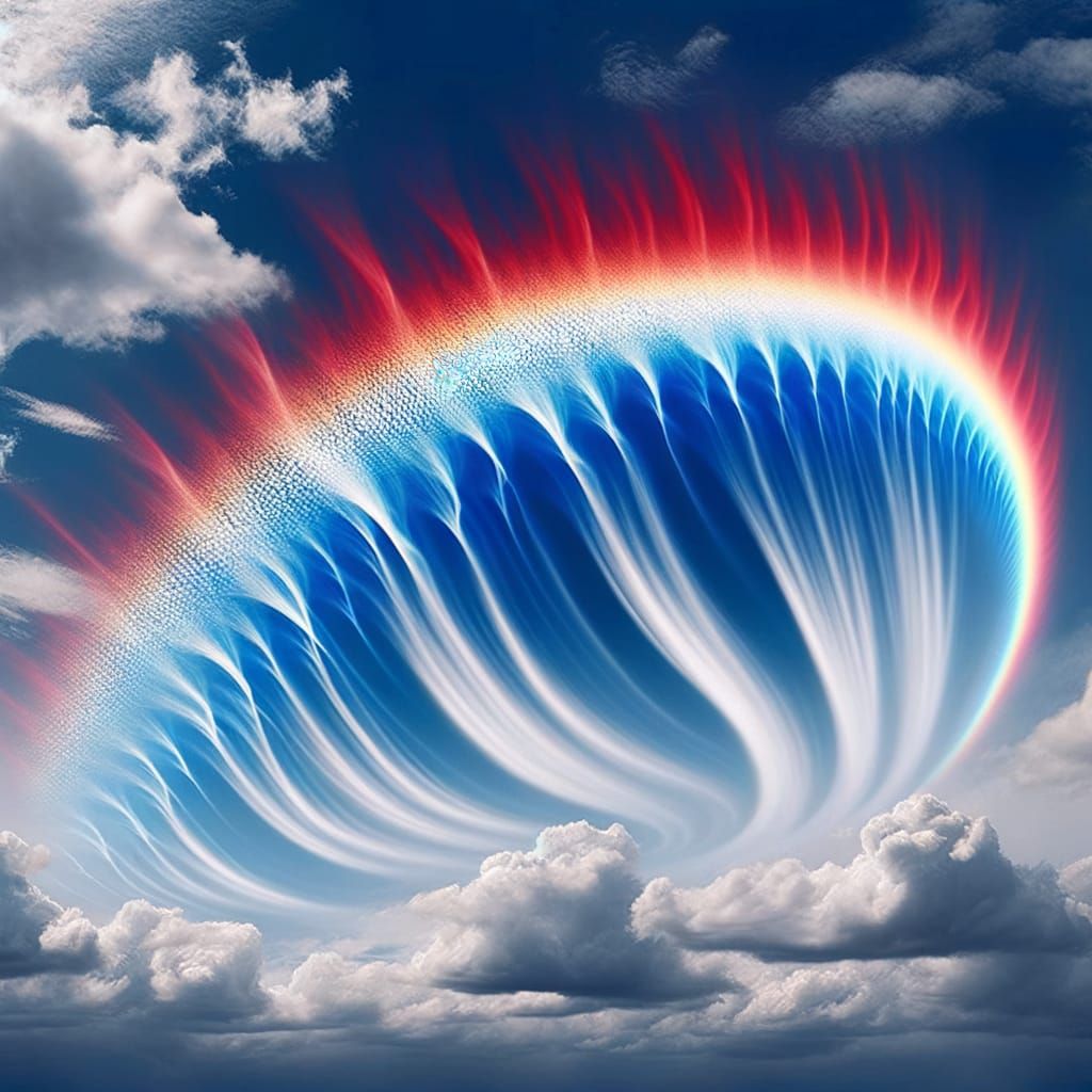 Red White and Blue Rainbow in the Sky