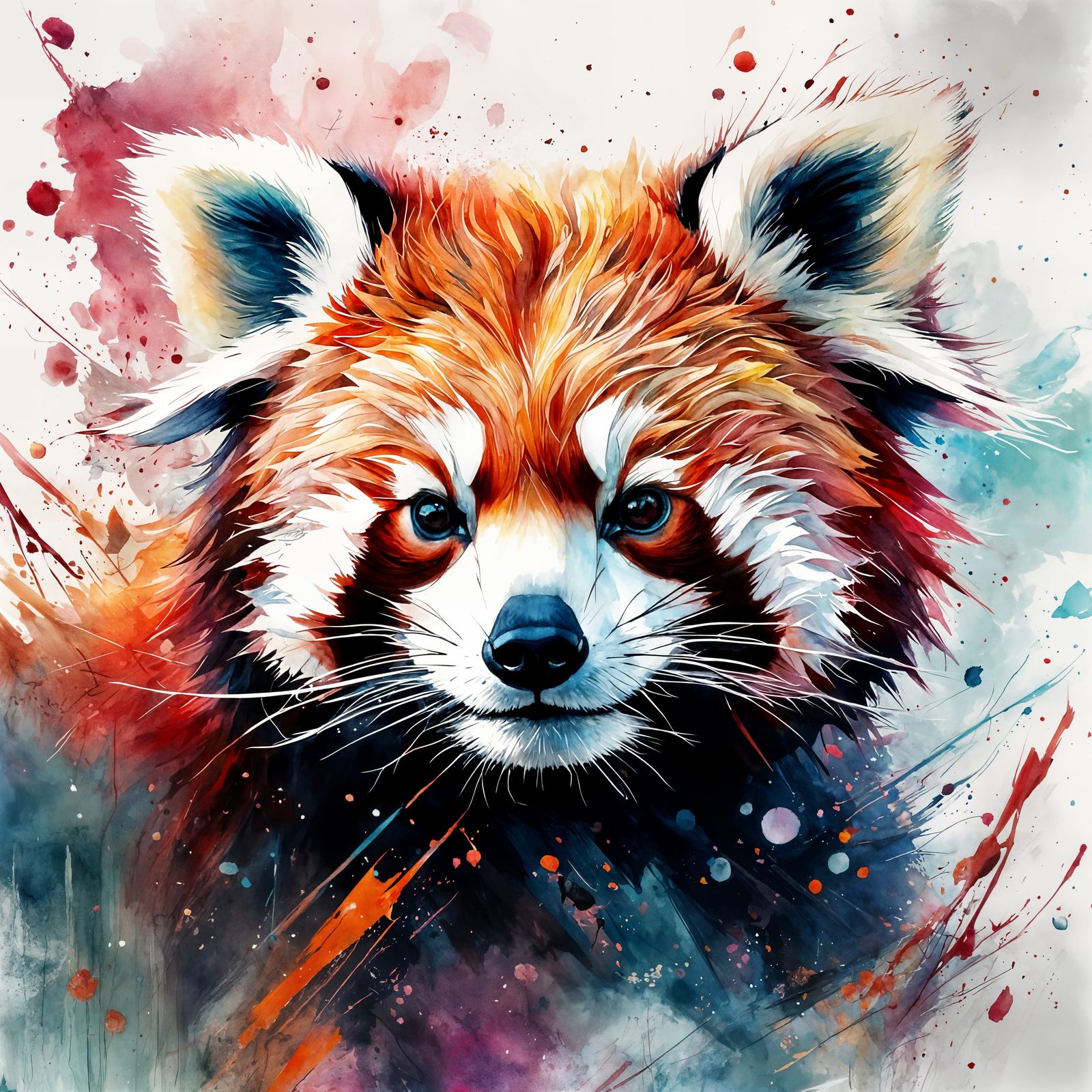 Stunning Pastel Red Panda Watercolor Masterpiece