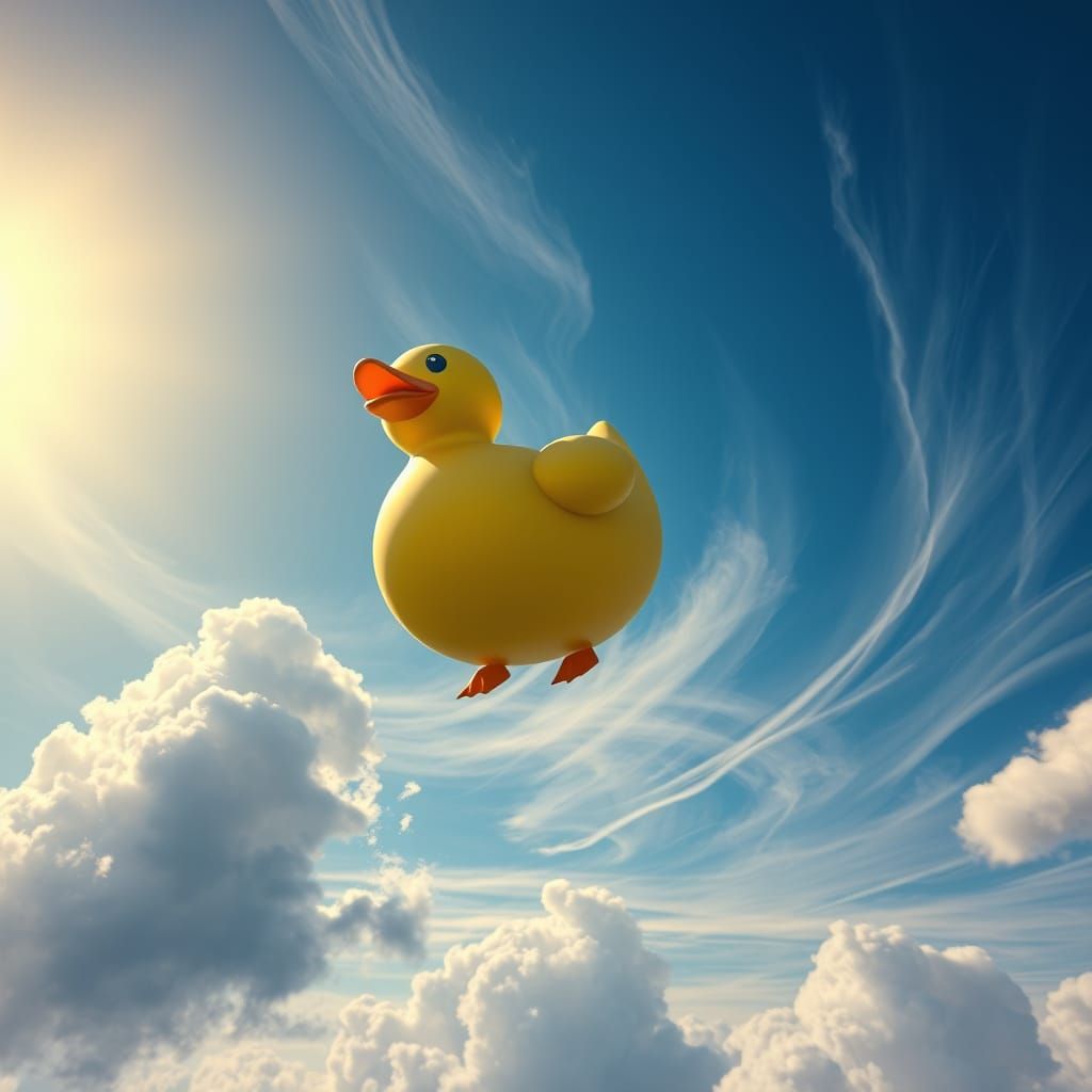 Gigantic Rubber Ducky Plummets from the Sky in Vibrant Blue ...