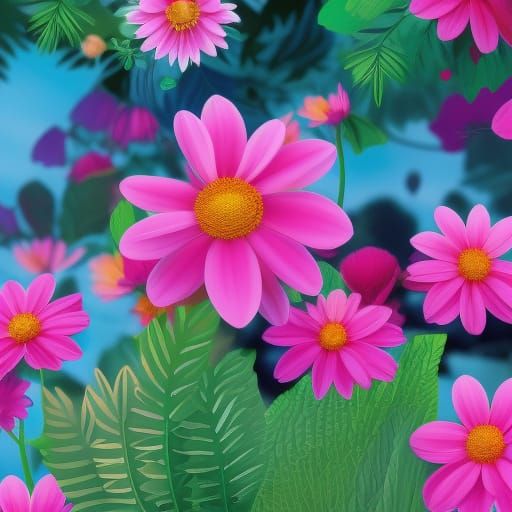 Anthropomorphic Flowers in Colorful Digital Animation