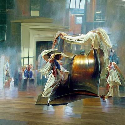Liberty Bell's Dance: Oil Painting