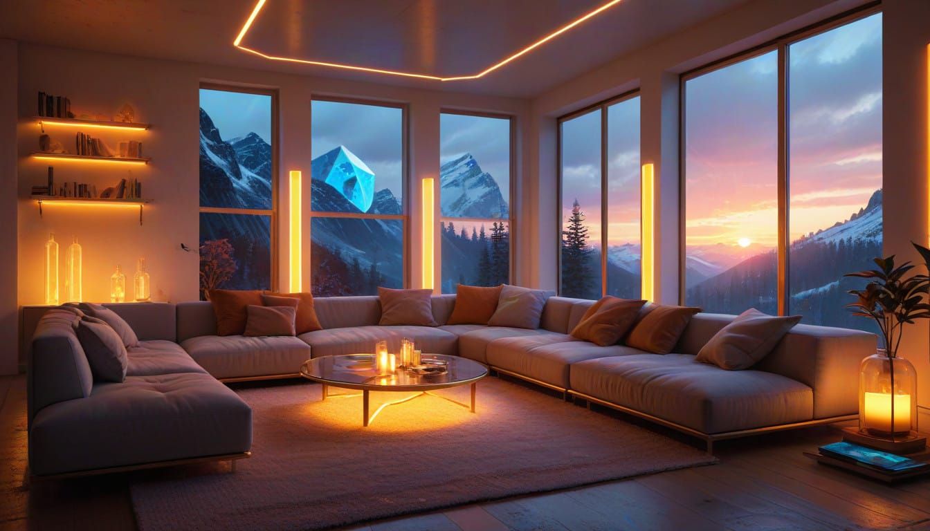 Vibrant Jedi Holochron Sanctuary in Neon Hues