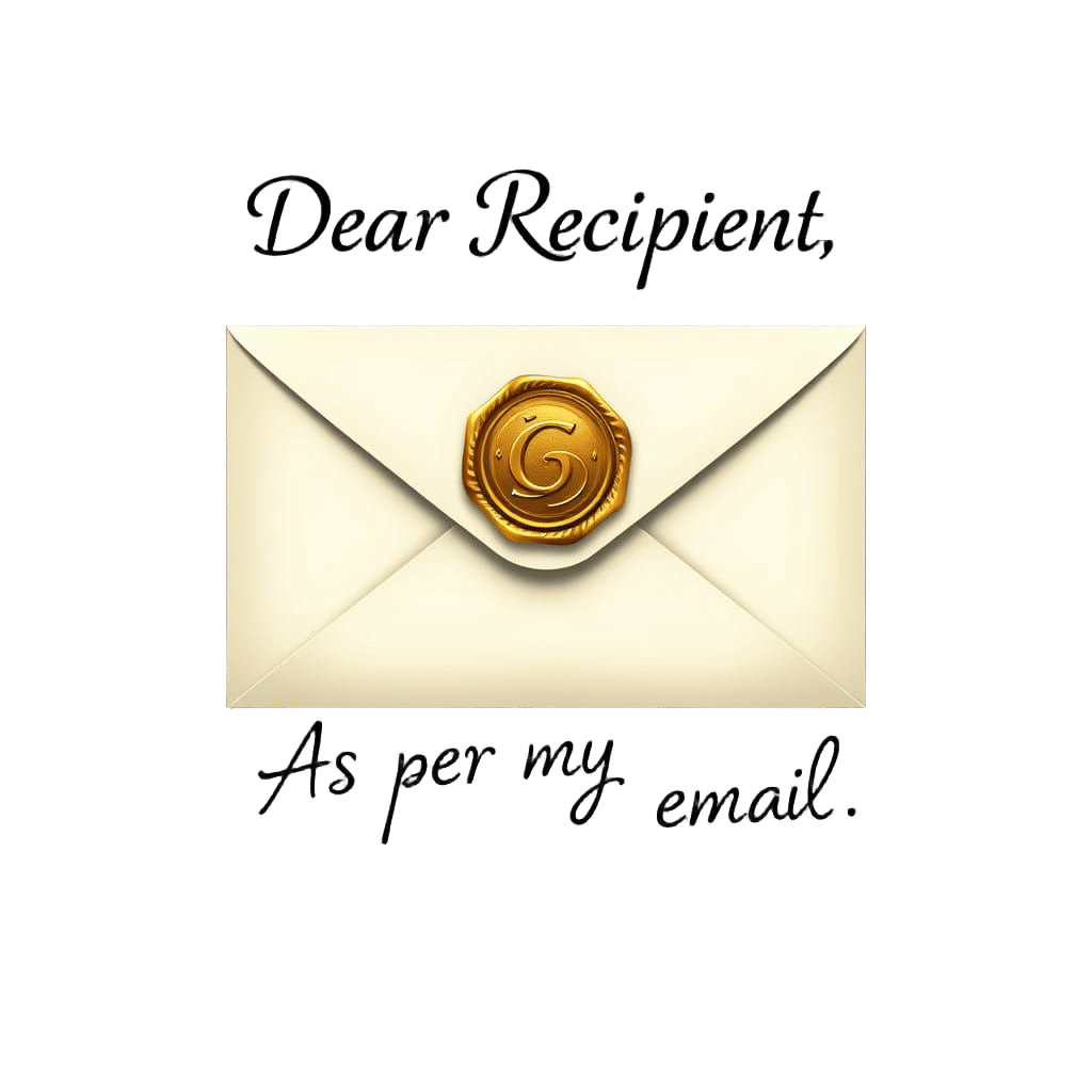 Golden Envelope with Whimsical Cursive Script