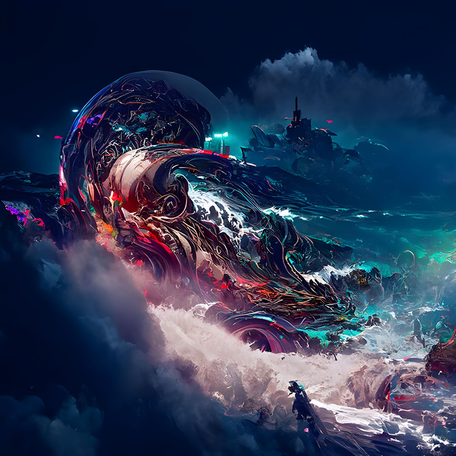Wrathful Ocean Maelstrom in Hyperrealistic Detail