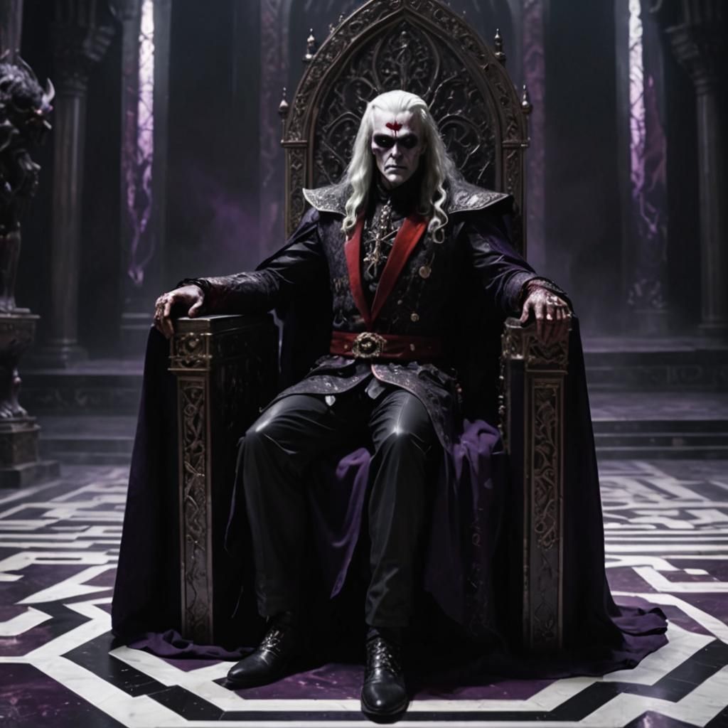 Lord Zekk Radiating Evil in Gothic Throne Room