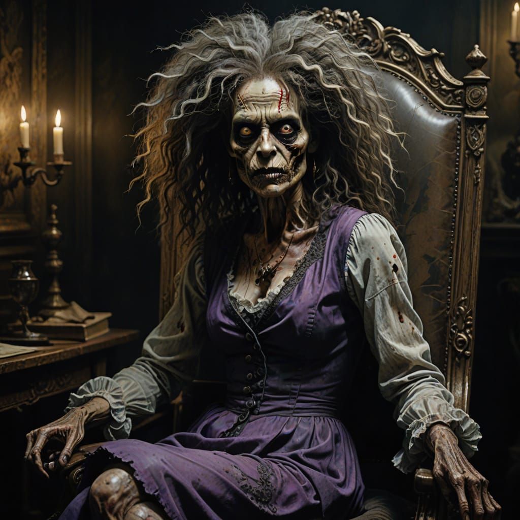 Zombie Model Portrait in Chiaroscuro Style