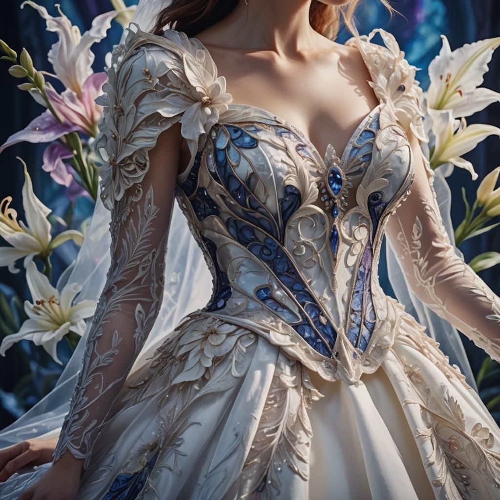 Lily Wedding Dress: Ethereal Fantasy Concept Art