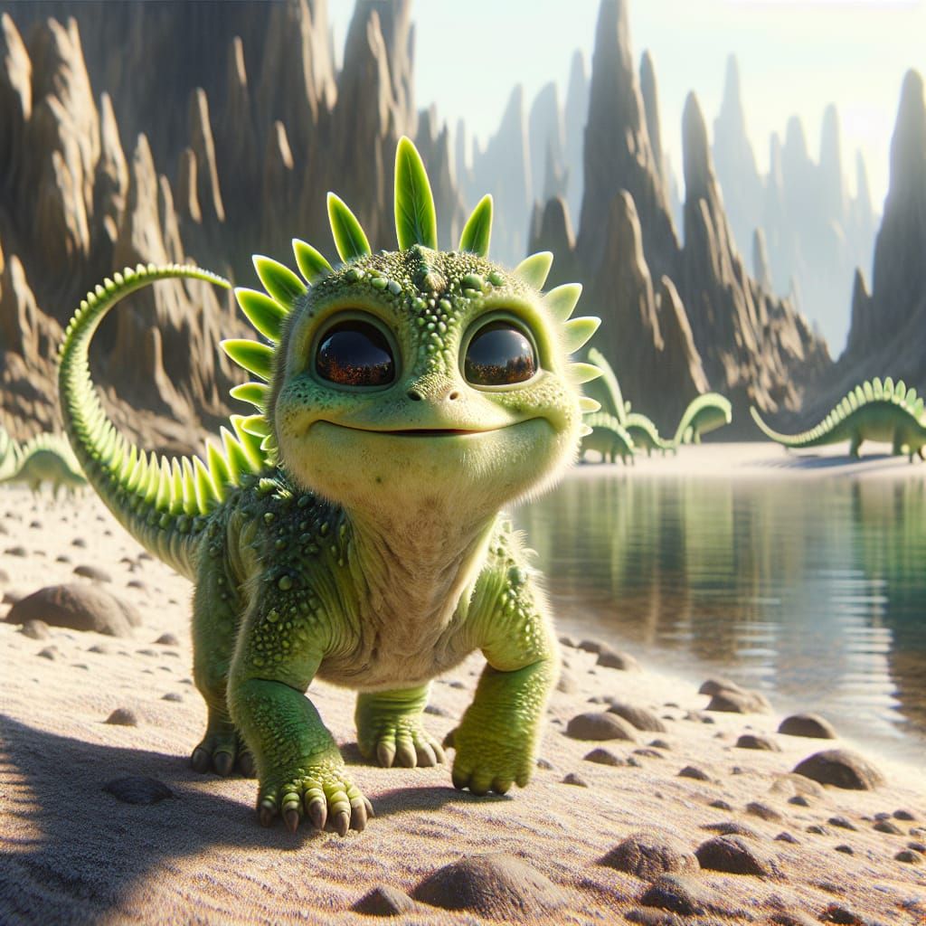 Stegosaurus-Like Alien Creature Strolls Through Alien Landsc...