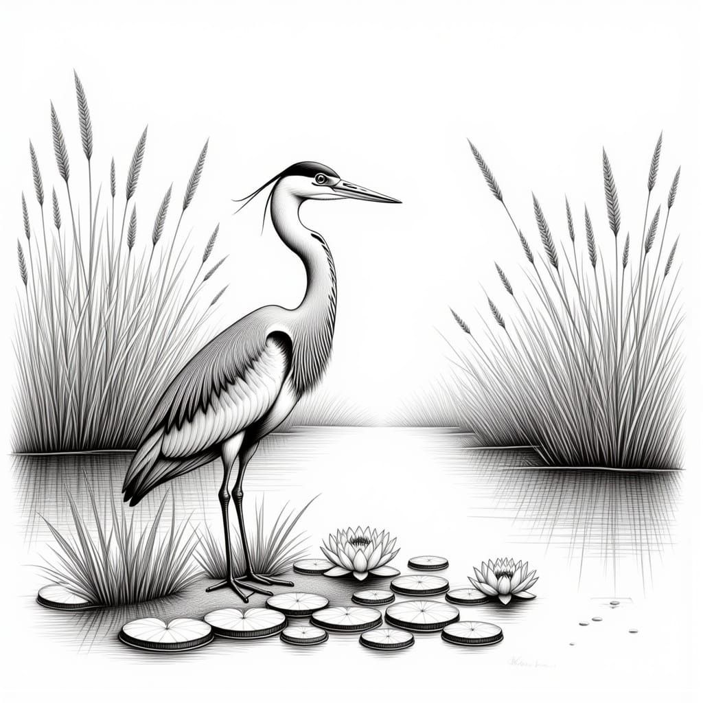 <lora:Pencil Sketch Flux:1.0> <lora:pencil sketch:1.0> <lora:Pencil Sketch:1.0> Heron