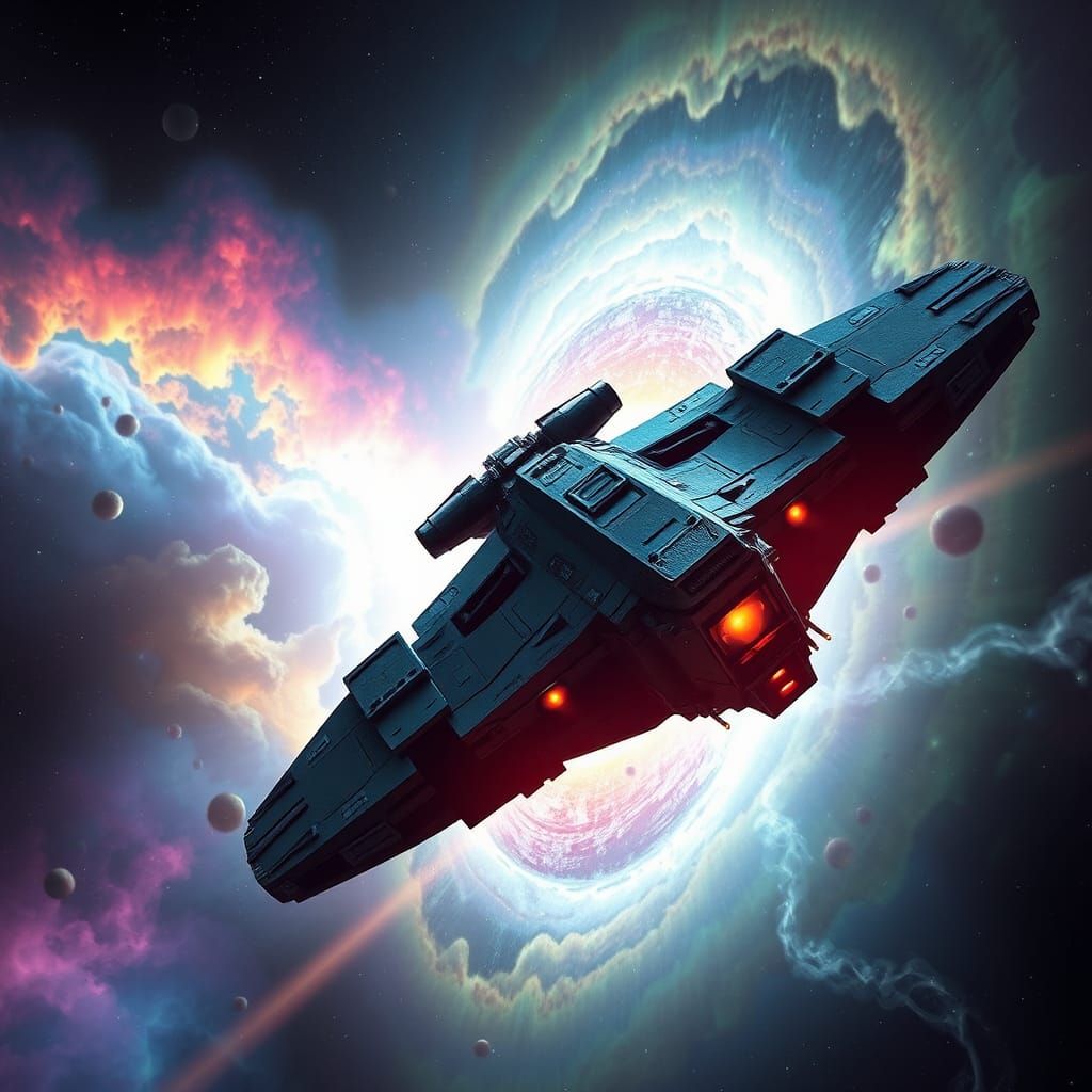 Warhammer 40K Spaceship Opens Wormhole in Space