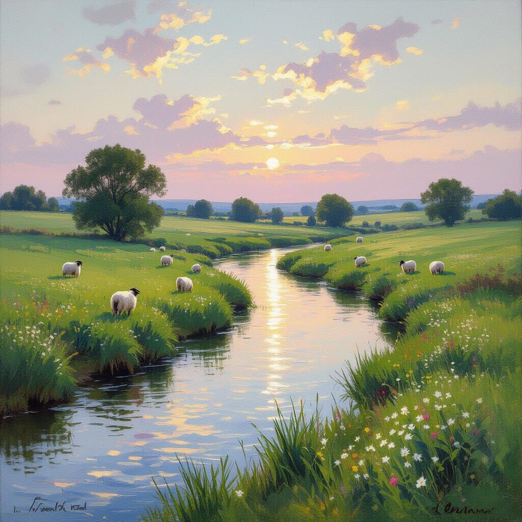 A serene countryside scene