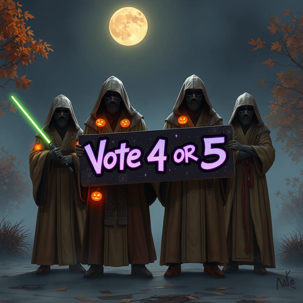 Jedi Knights Campaigning on Halloween, Digital Painting