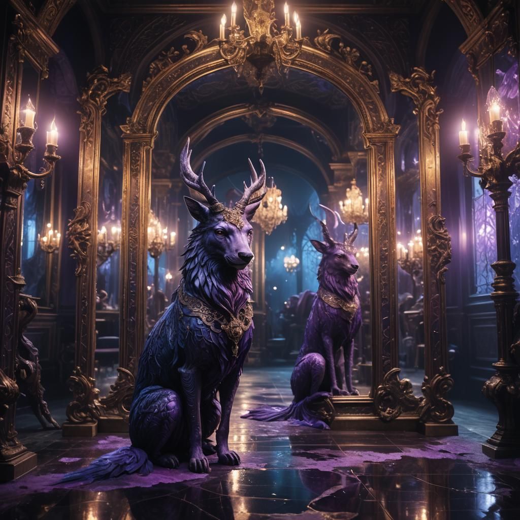 Mystical Animal in Infinite Baroque Mirrors