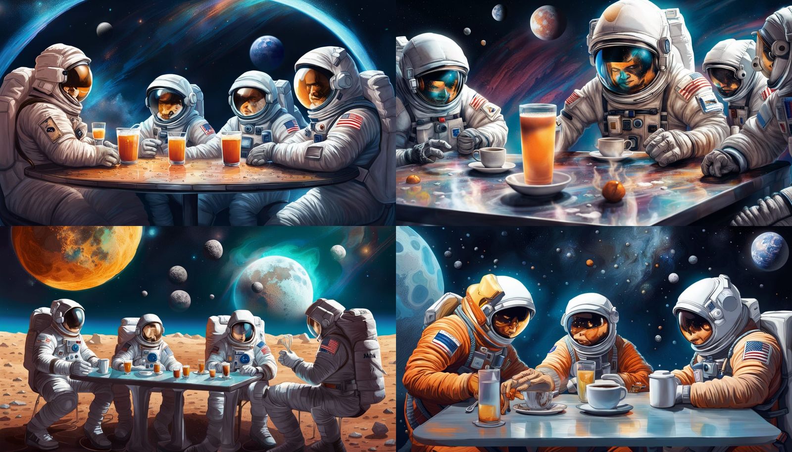 Lunar Cafe: Astronauts Enjoy Coffee on the Moon