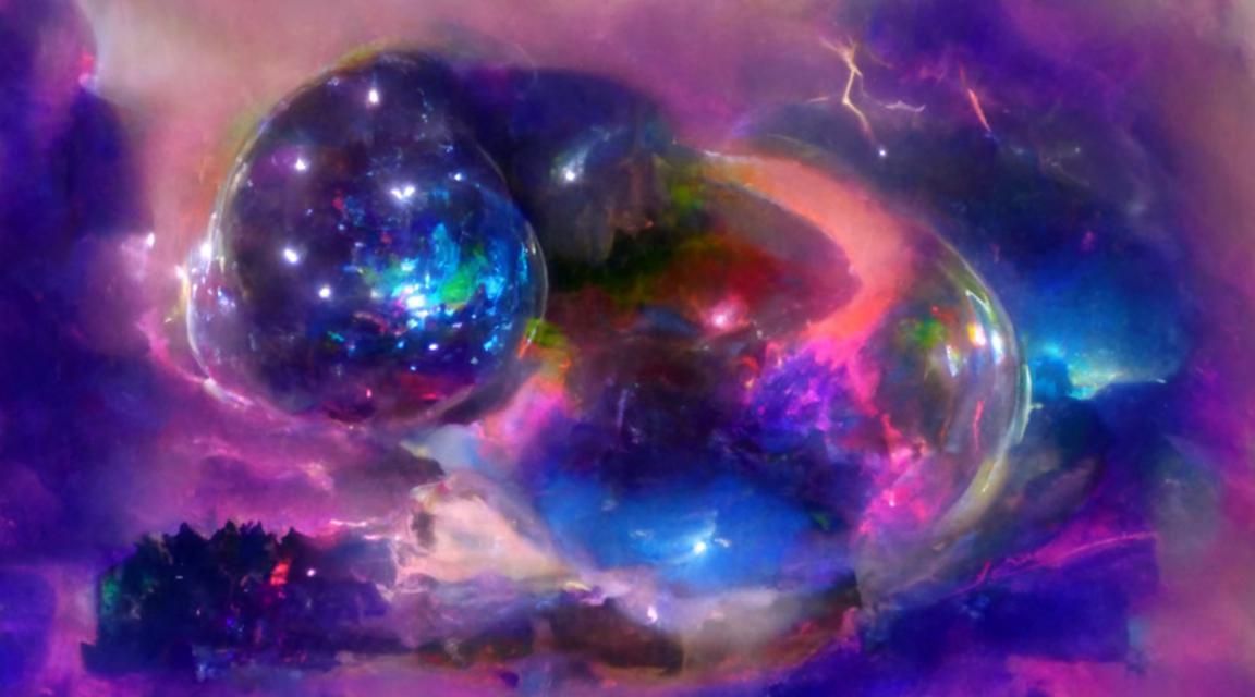 Luminous Sphere in Psychedelic Twilight Galaxy