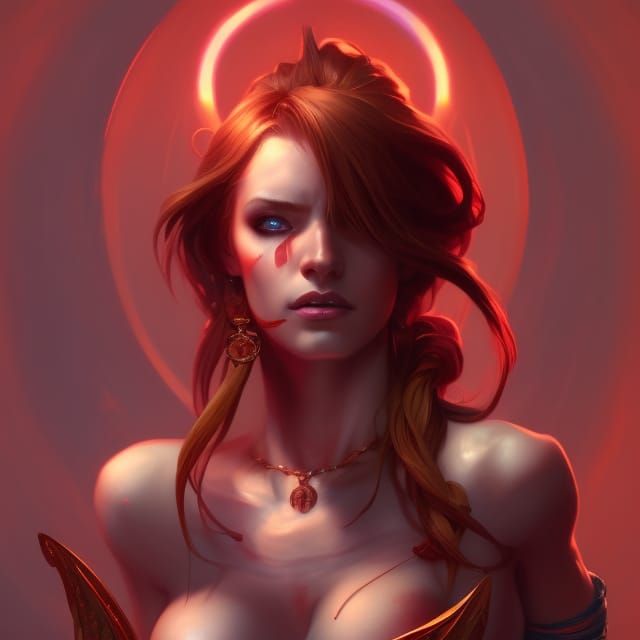 Detailed Demon Lilith Portrait in Dark Fantasy Style
