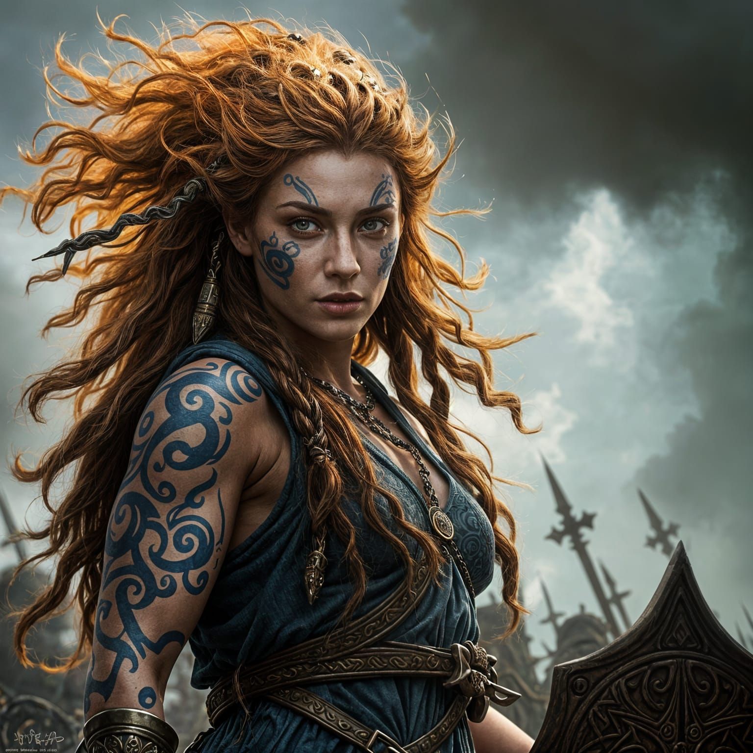 Boudicca, Celtic Queen, Ready for Battle