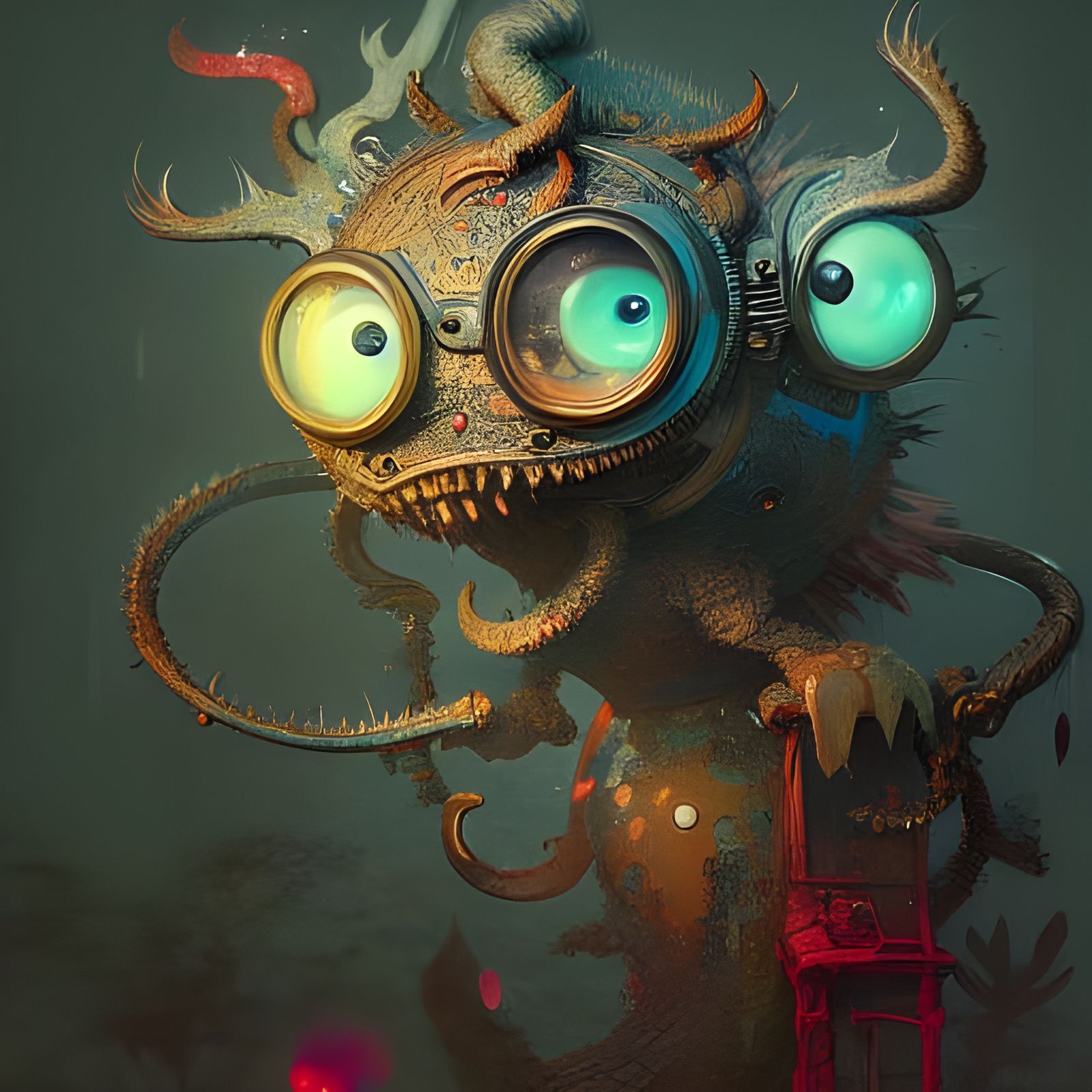Elaborate Monster with Big Eyes Fantasy Art