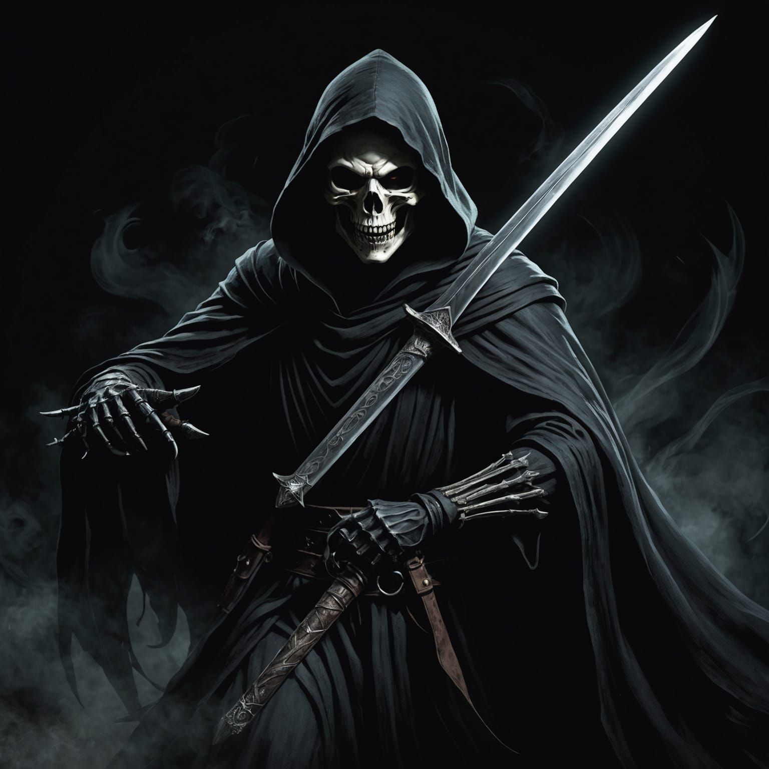 The Grim Reaper Emerging from Darkness