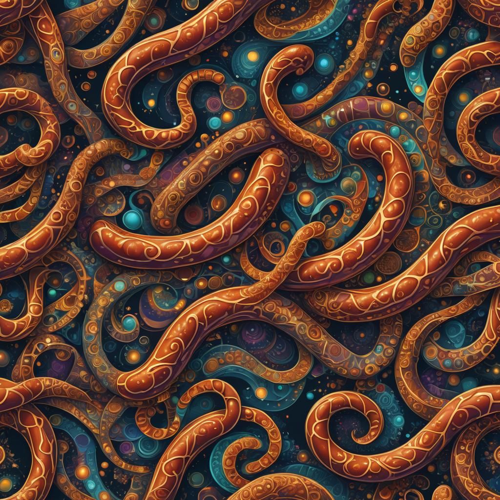 Infinite Sausage Fractal in Space: Digital Art