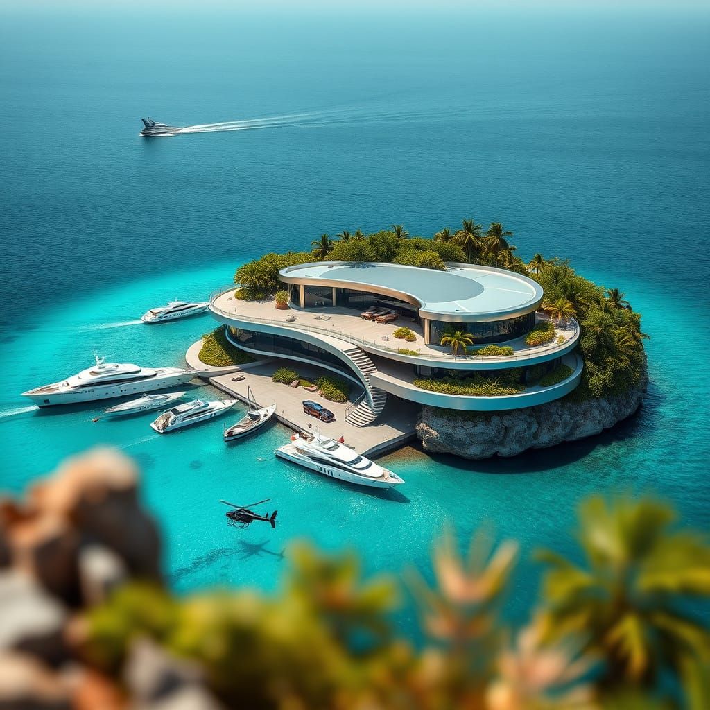 Sleek Modernist Oasis in Emerald Green Haven