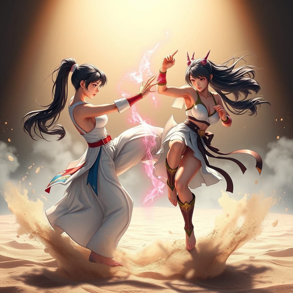 Epic Martial Arts Battle Between Chun-Li and Mai Shiranui in...