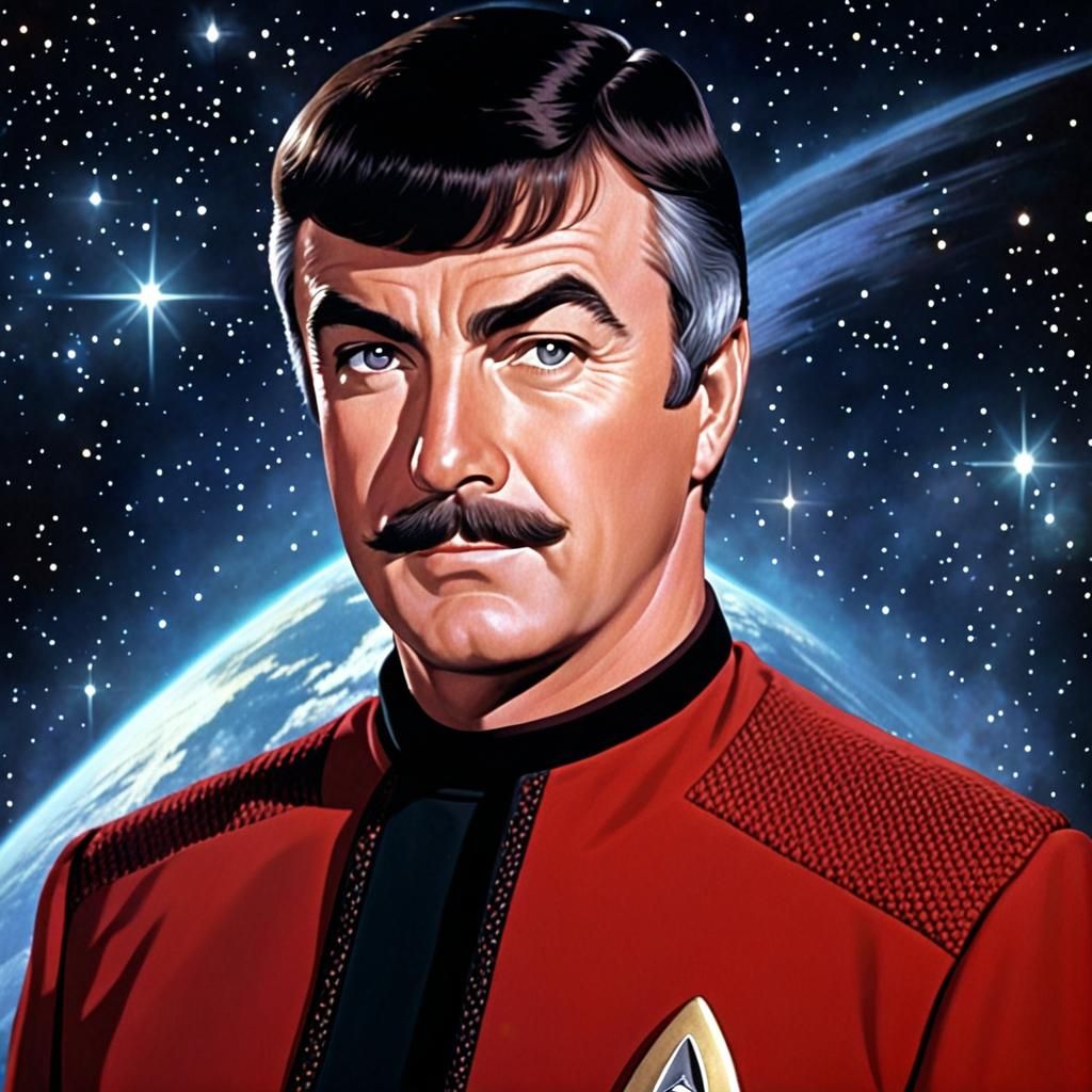 Scotty Star Trek Portrait with Nebula Backdrop