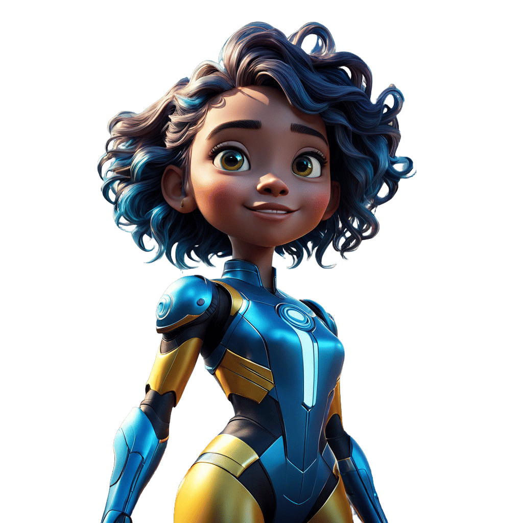 Stunning 3D Pixar-Inspired Hero in a Futuristic City