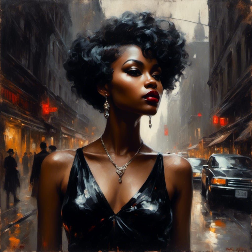 Elegant 1920s Woman in Gothic Noir Portrait