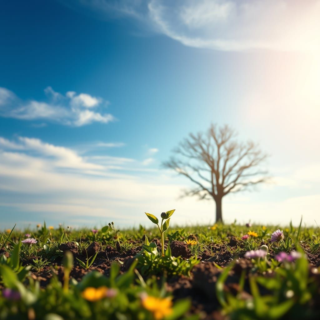 Serene Morning Landscape in Photorealistic Style