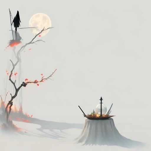 Grim Reaper with Hourglass in Gothic Style