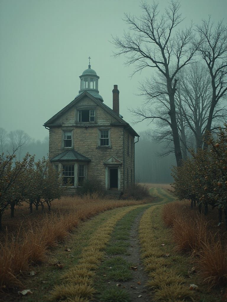 Whimsical Derelict Cottage in Haunted Orchard