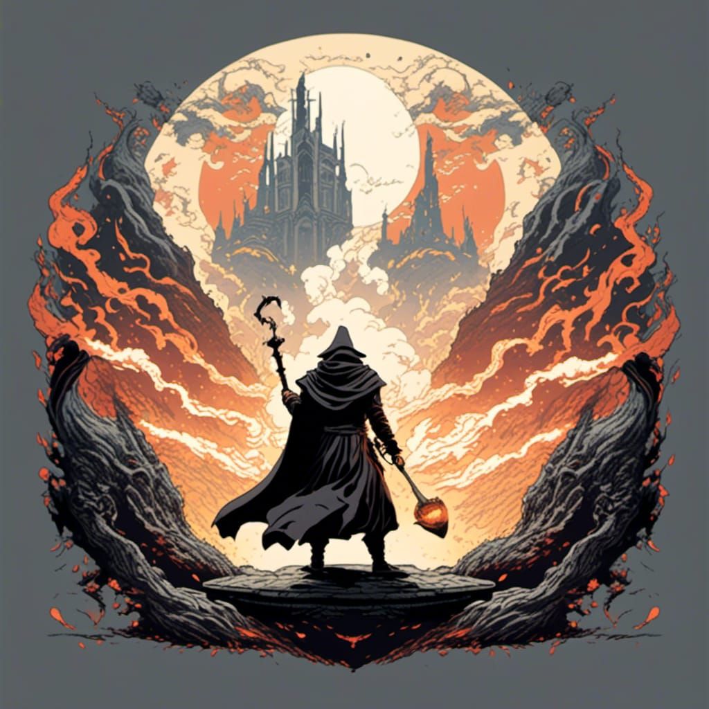 Gandalf vs Balrog: Anime-Style Showdown on the Bridge